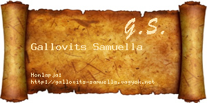 Gallovits Samuella névjegykártya